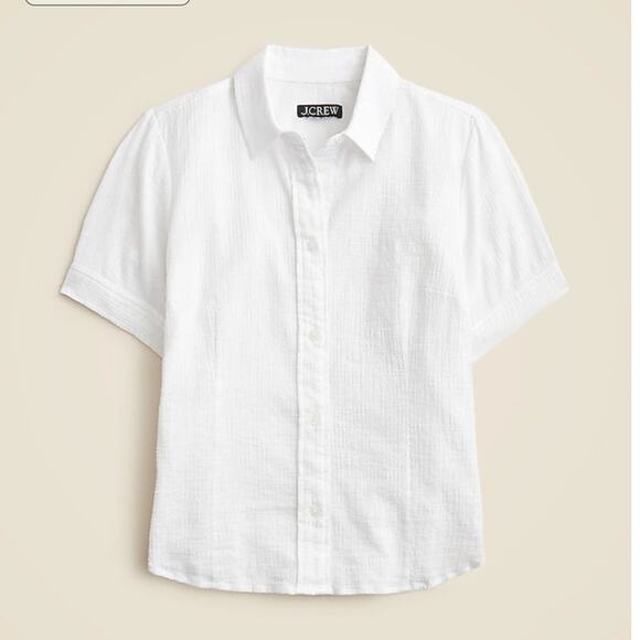NWT J. Crew Slim-Fit Button-Up In Cotton Gauze White 6 *Flaw - Picture 5 of 12
